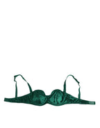Dolce & Gabbana Green Satin Semi-Padded Underwire Musk Underwear - Zeiniez