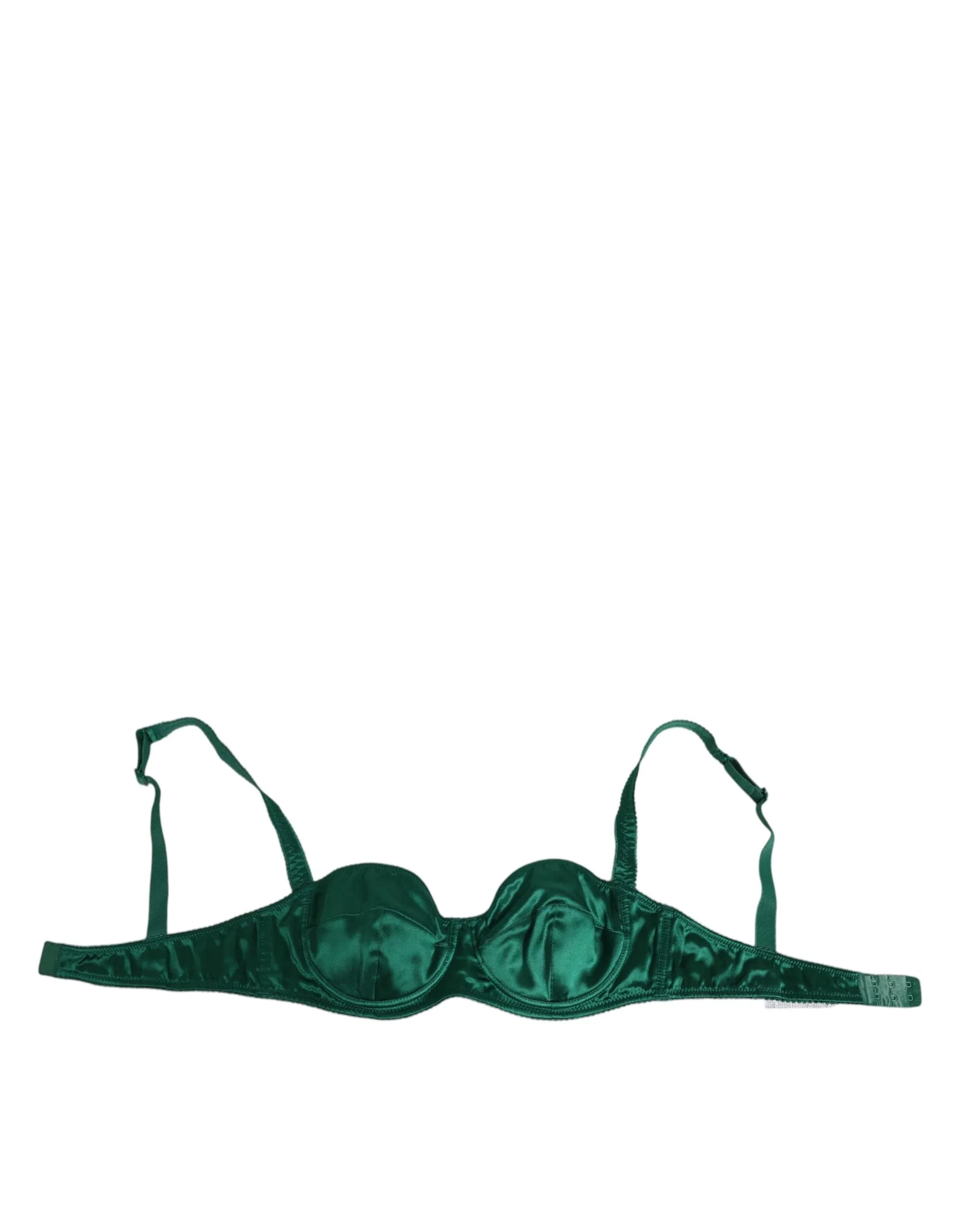 Dolce & Gabbana Green Satin Semi-Padded Underwire Musk Underwear - Zeiniez