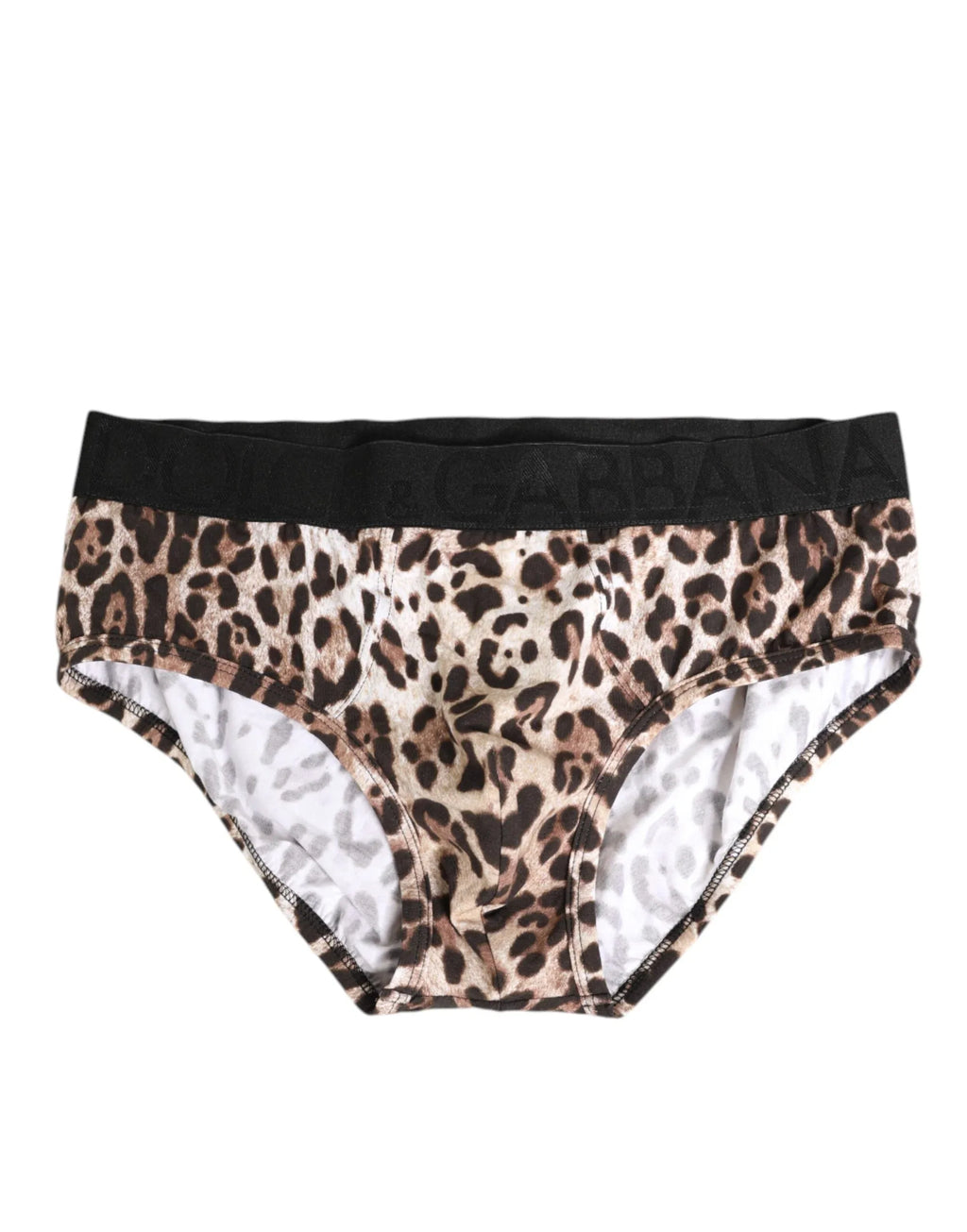 Dolce & Gabbana Leopard Print Black Waistband Cotton Underwear - Zeiniez