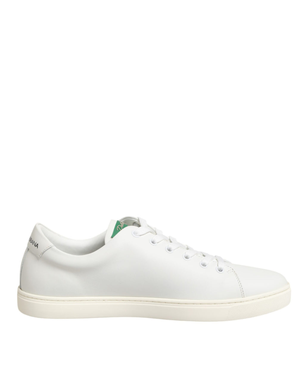 Dolce & Gabbana White Leather Rose Embroidery Low-Top  Shoes - Zeiniez