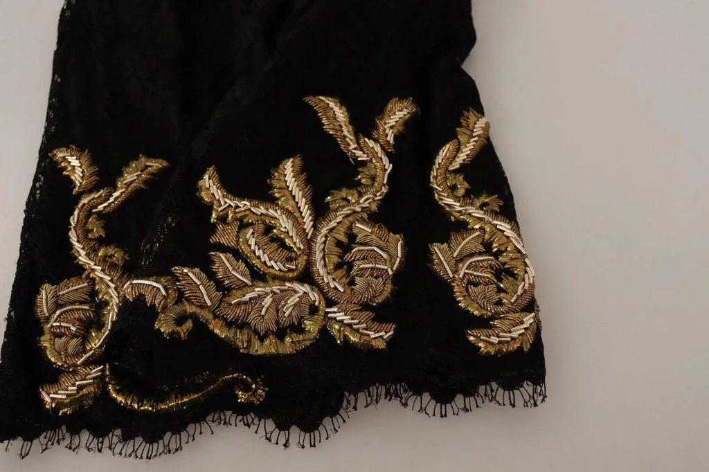 Dolce & Gabbana Black Lace Gold Baroque SPECIAL PIECE Shorts - Zeiniez