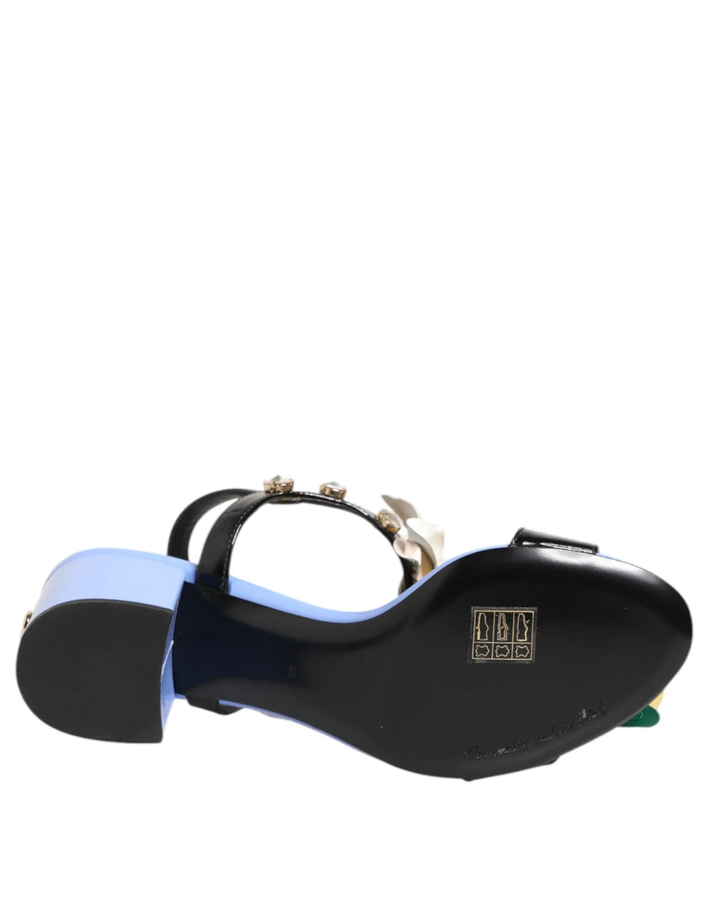 Dolce & Gabbana Multicolor Floral Appliqué Crystal Sandal Shoes - Zeiniez