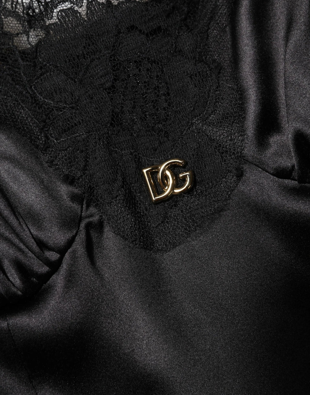 Dolce & Gabbana Black Silk Blend Lace Trim Sleeveless Mini Dress - Zeiniez