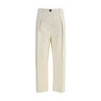 Brunello Cucinelli Cream Cotton Casual Pants