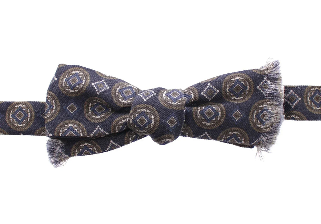 Dolce & Gabbana Blue Silk Baroque Fantasi Tied Bow Tie Papillon - Zeiniez