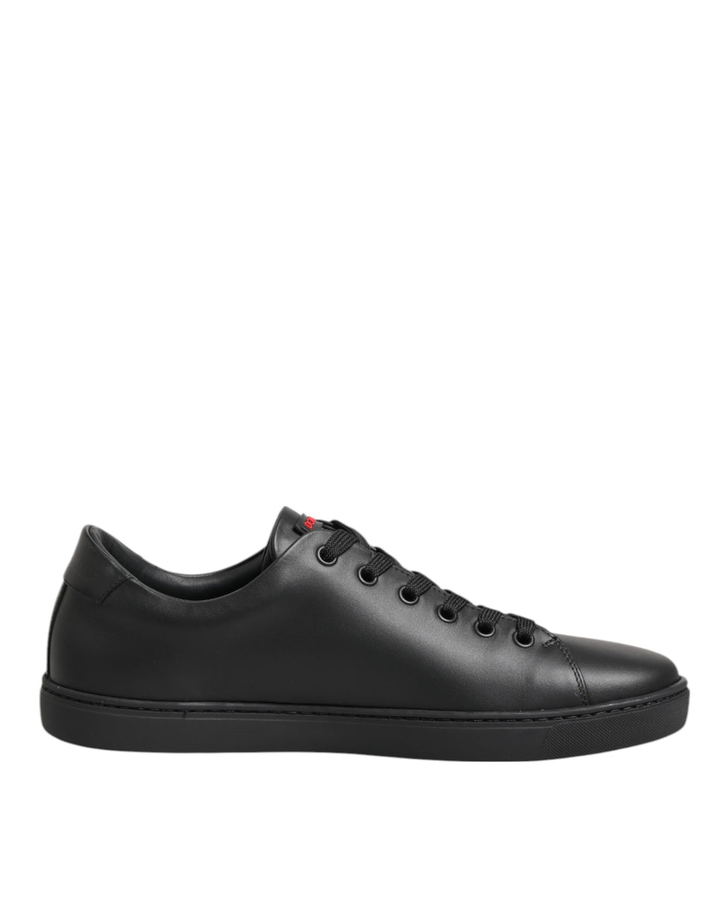 Dolce & Gabbana Black Leather Crystal Heart Low Top Sneakers  Shoes - Zeiniez