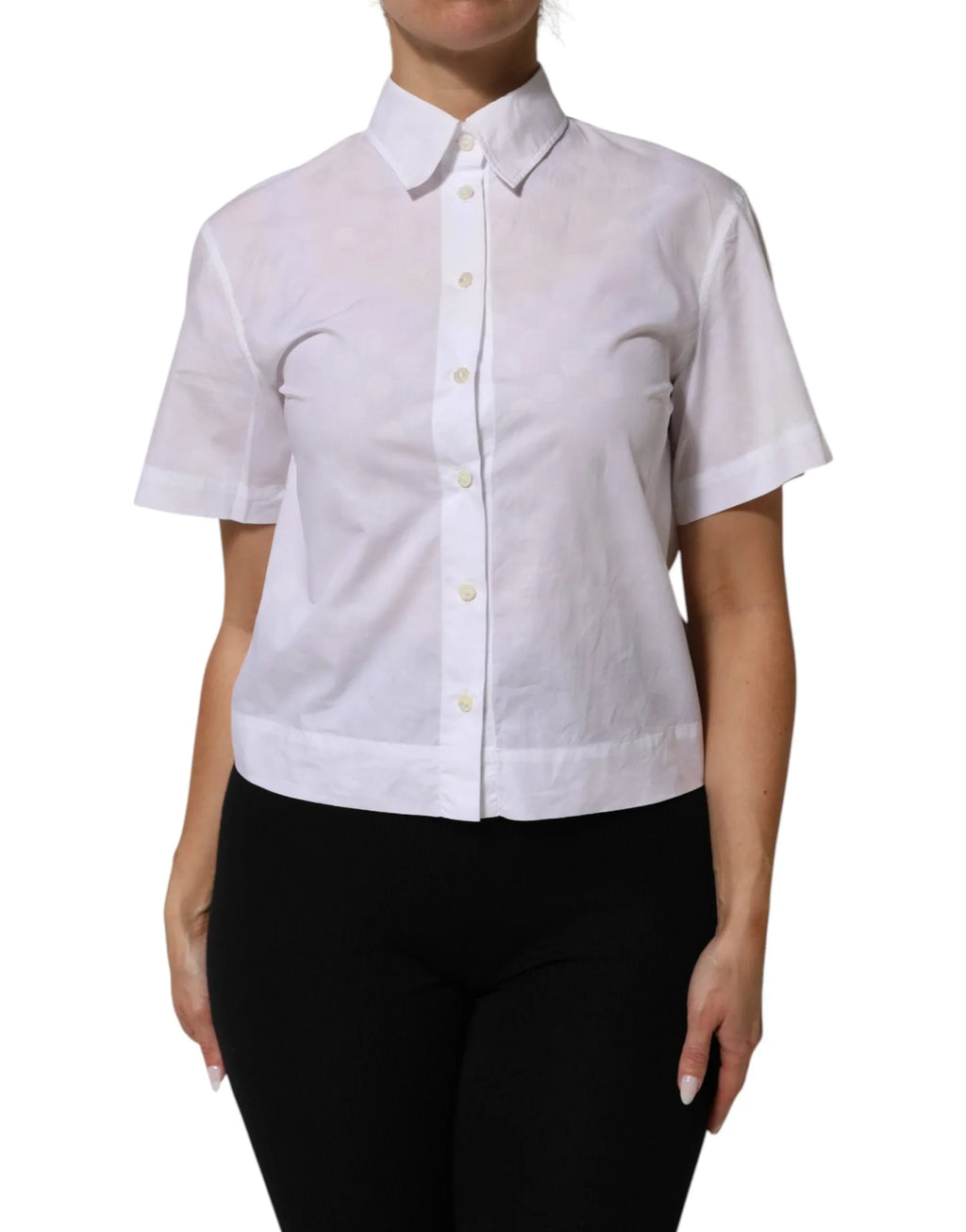 Dolce & Gabbana White Collared Short Sleeve Polo Shirt Top - Zeiniez