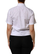 Dolce & Gabbana White Collared Short Sleeve Polo Shirt Top - Zeiniez