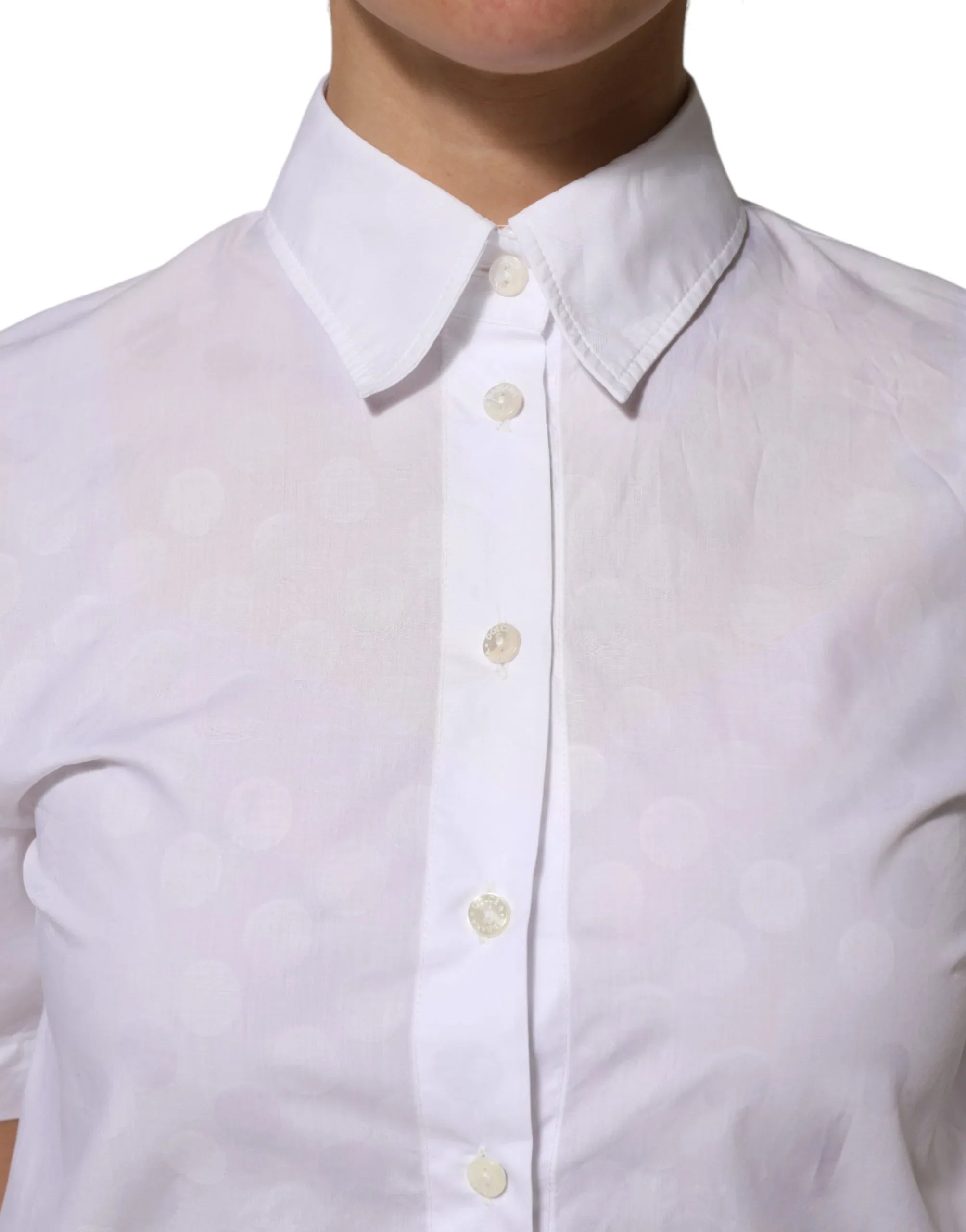 Dolce & Gabbana White Collared Short Sleeve Polo Shirt Top - Zeiniez