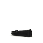 Ferragamo Black Calf Leather Bos Taurus Ballet Flats - Zeiniez