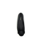 Ferragamo Black Calf Leather Bos Taurus Ballet Flats - Zeiniez
