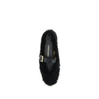 Ferragamo Black Fur Ballet Flats - Zeiniez