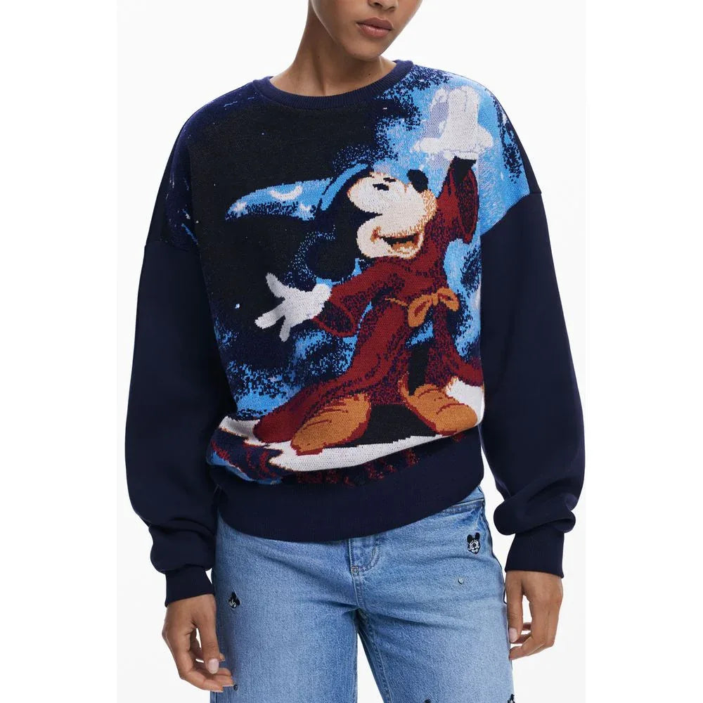 Desigual Blu Cotton Women Sweatshirt - Zeiniez