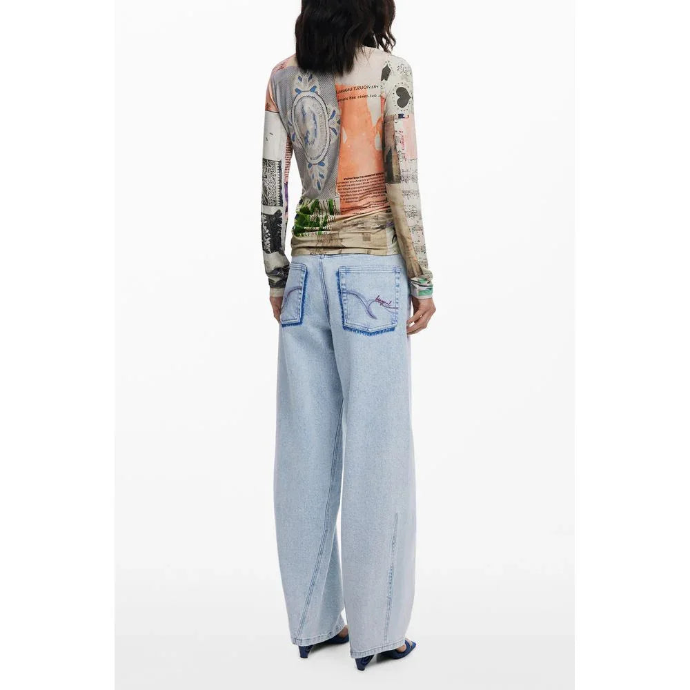 Desigual Beige Viscose Women T-Shirt - Zeiniez