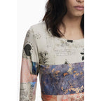 Desigual Beige Viscose Women T-Shirt - Zeiniez