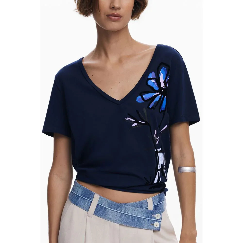 Desigual Blue Cotton Women's T-Shirt - Zeiniez