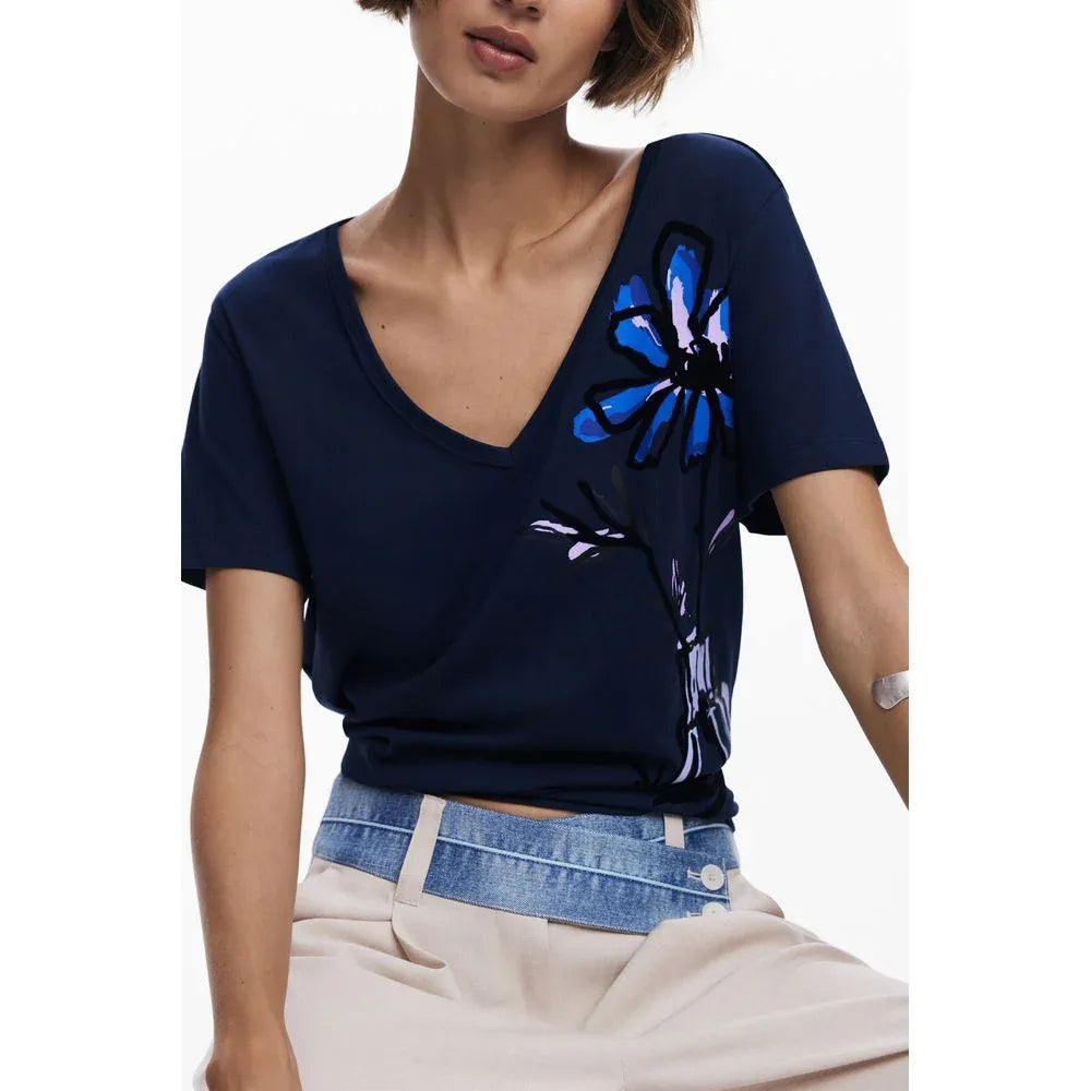 Desigual Blue Cotton Women's T-Shirt - Zeiniez