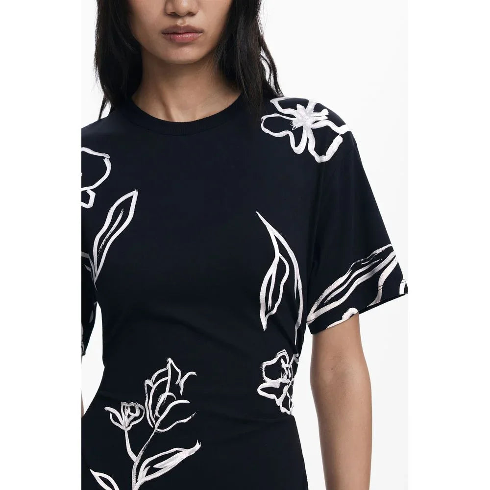 Desigual Black Cotton Women Dress - Zeiniez