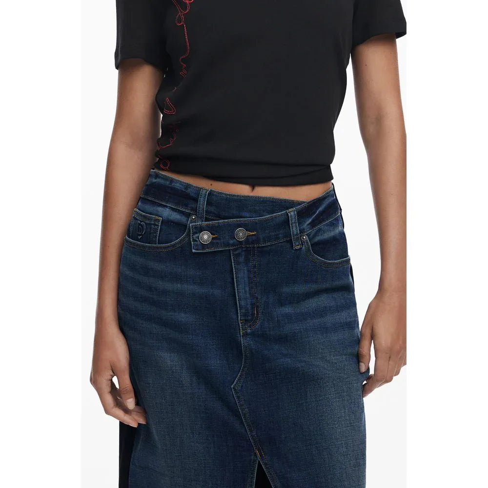 Desigual Blu Cotton Women's Skirt - Zeiniez