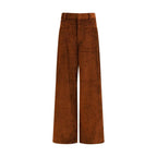 Petar Petrov Brown Cotton Casual Pants - Zeiniez