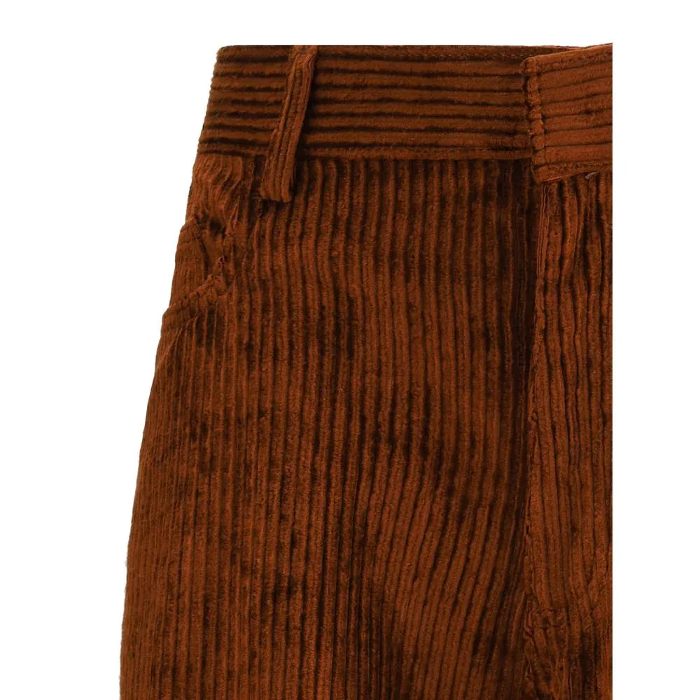 Petar Petrov Brown Cotton Casual Pants - Zeiniez