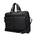 Piquadro Black Leather Business And Laptop Bag - Zeiniez
