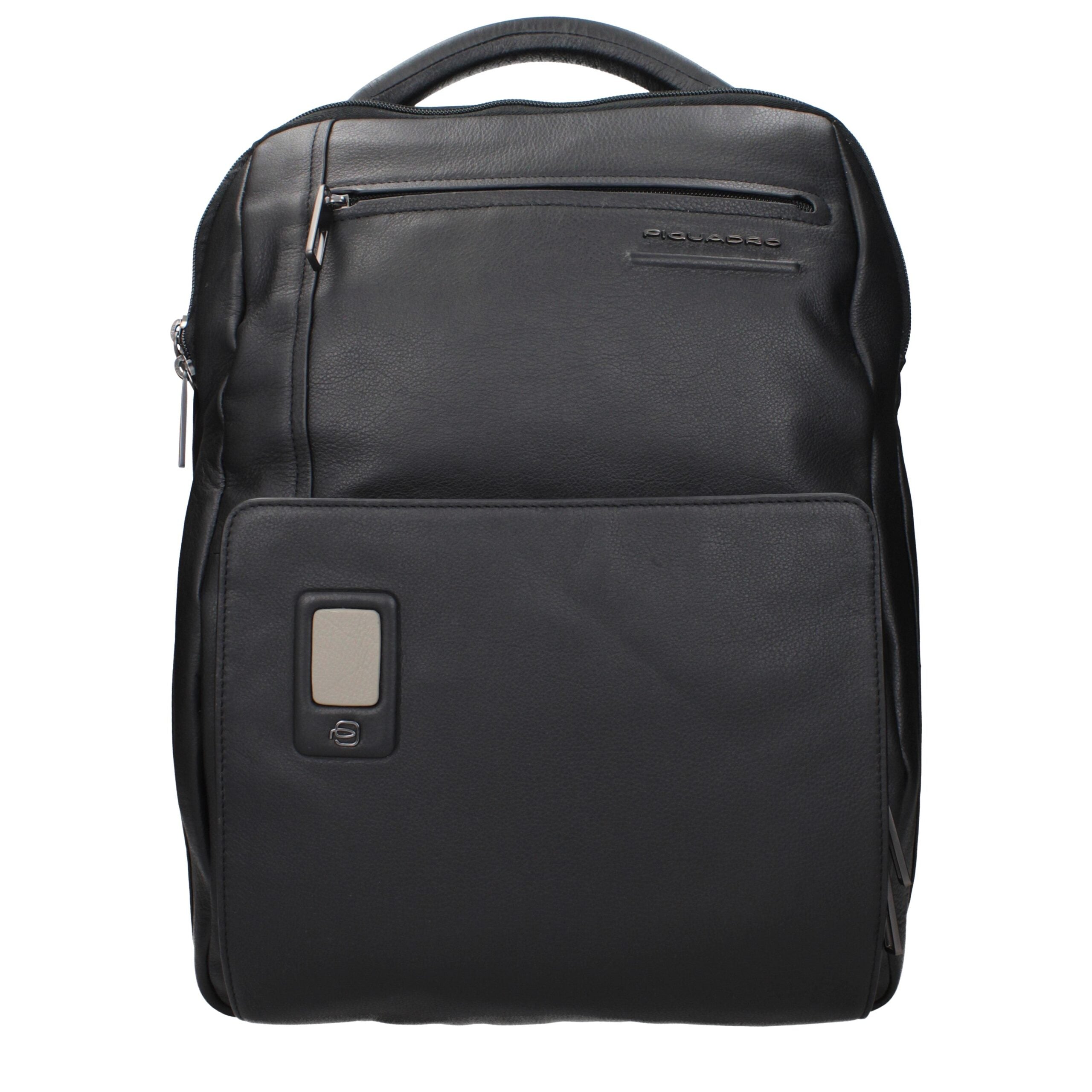 Piquadro Black Leather Backpack