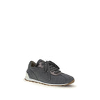 Brunello Cucinelli Gray Fleece Wool Athletic Sneakers - Zeiniez