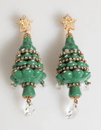 Dolce & Gabbana Gold Brass Multicolour Christmas Tree Earrings - Zeiniez