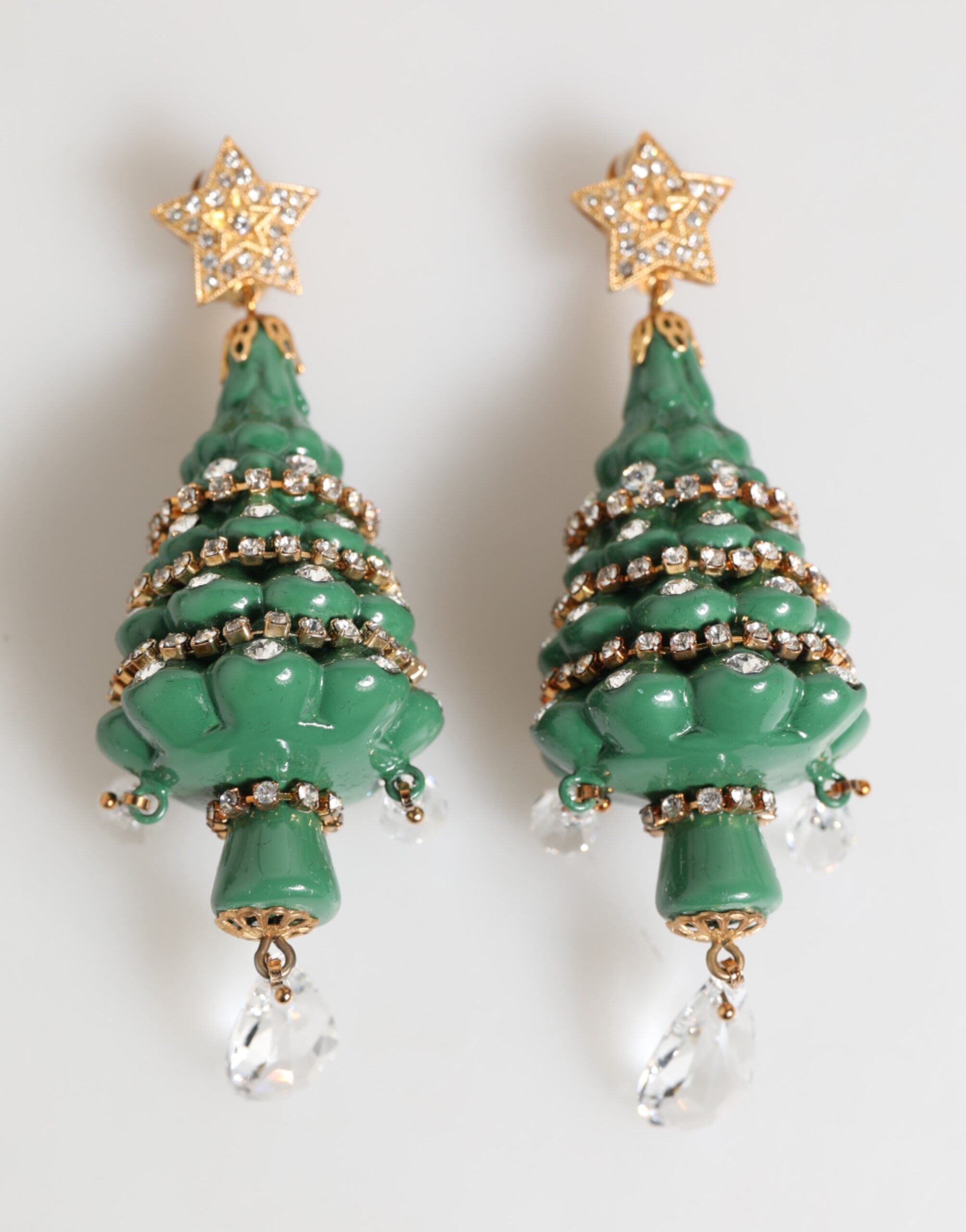 Dolce & Gabbana Gold Brass Multicolour Christmas Tree Earrings - Zeiniez