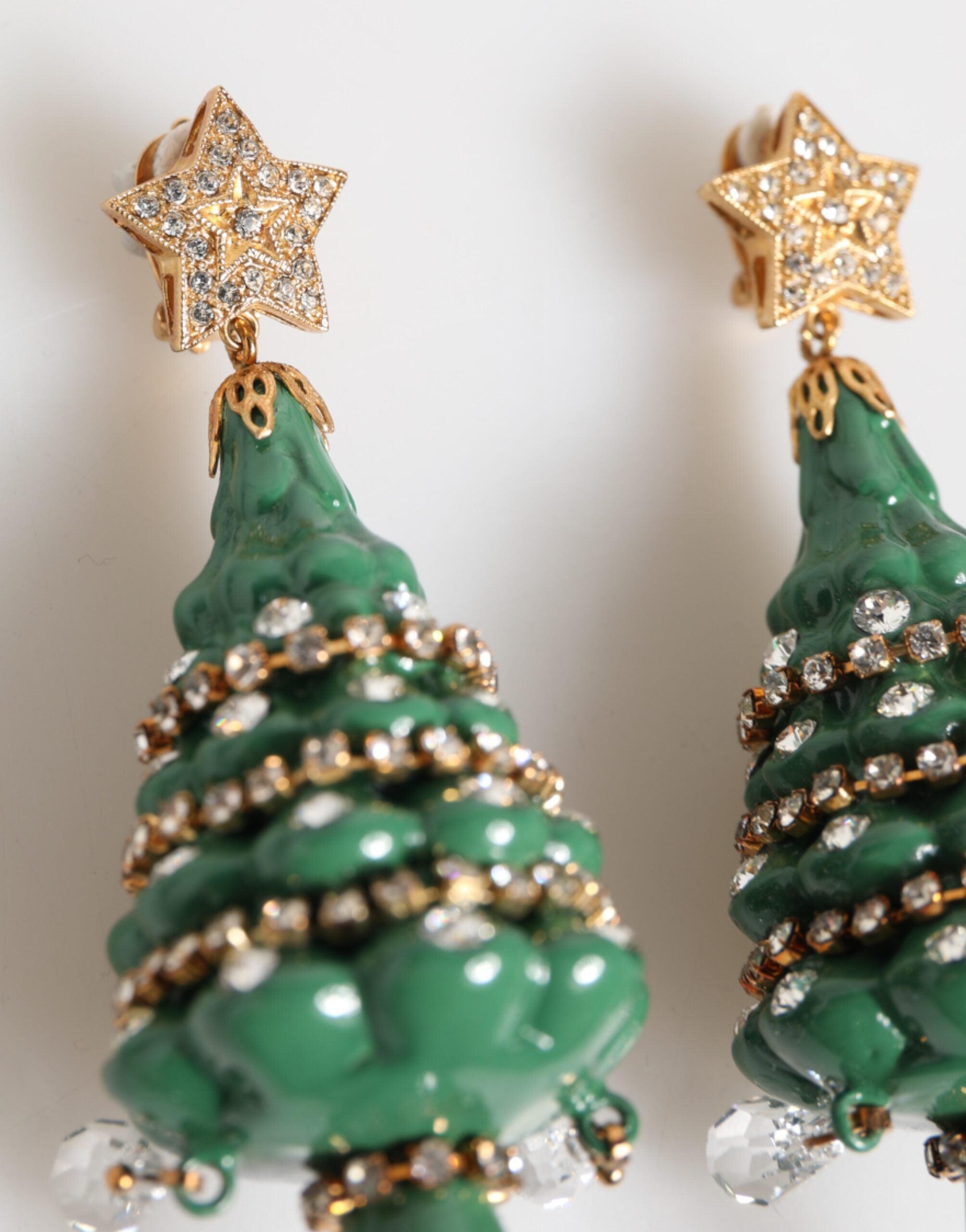 Dolce & Gabbana Gold Brass Multicolour Christmas Tree Earrings - Zeiniez