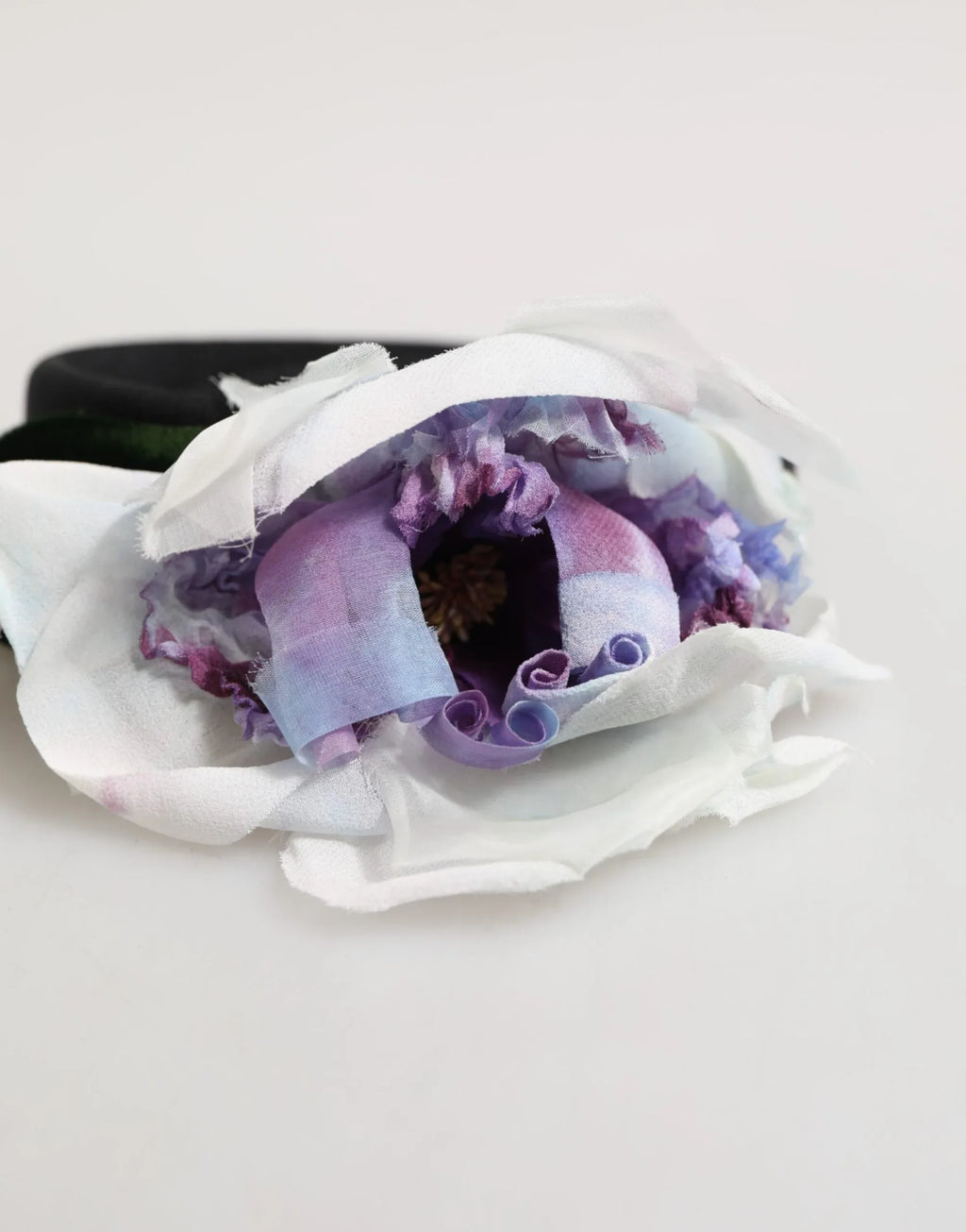 Dolce & Gabbana Black Green Silk Purple White Floral Appliqué Accessory Headband - Zeiniez