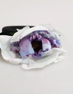Dolce & Gabbana Black Green Silk Purple White Floral Appliqué Accessory Headband - Zeiniez