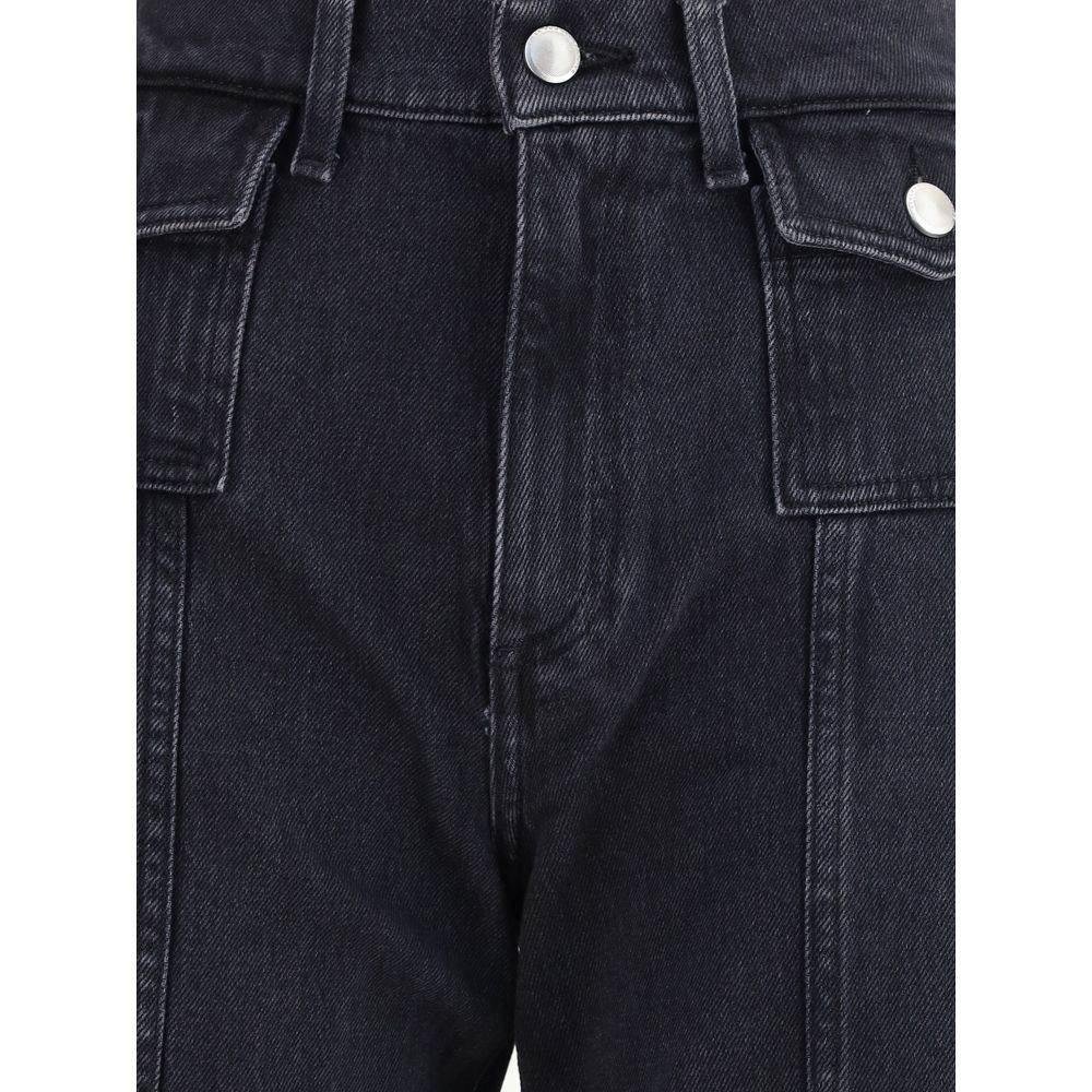 7FOR Black Cotton Jeans Denim