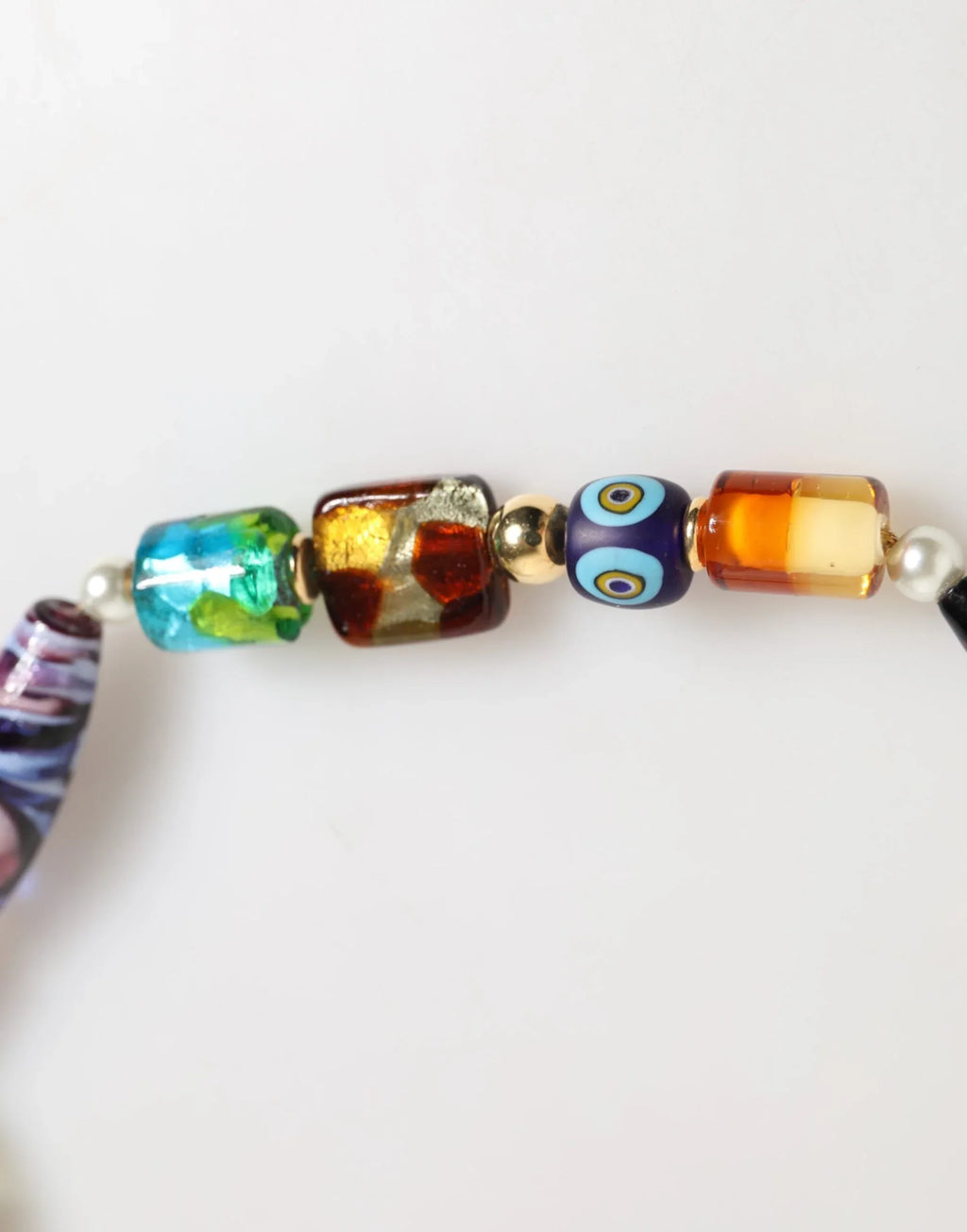 Dolce & Gabbana Multicolor Murano Glass Beads Brass Women Jewelry Necklace - Zeiniez