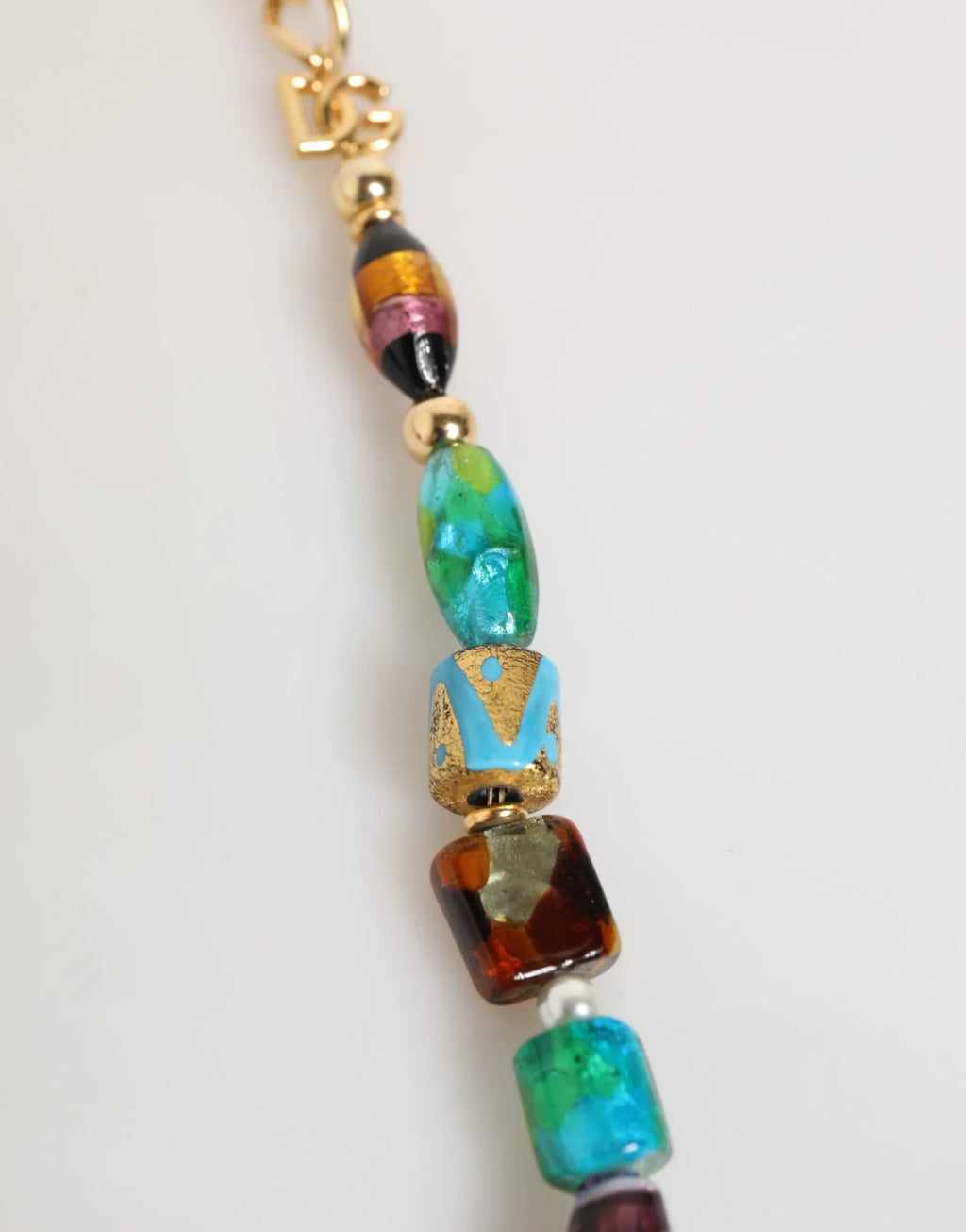 Dolce & Gabbana Multicolor Murano Glass Beads Brass Women Jewelry Necklace - Zeiniez