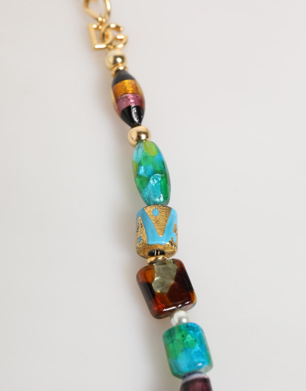 Dolce & Gabbana Multicolor Murano Glass Beads Brass Women Jewelry Necklace