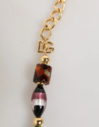 Dolce & Gabbana Multicolor Murano Glass Beads Brass Women Jewelry Necklace - Zeiniez