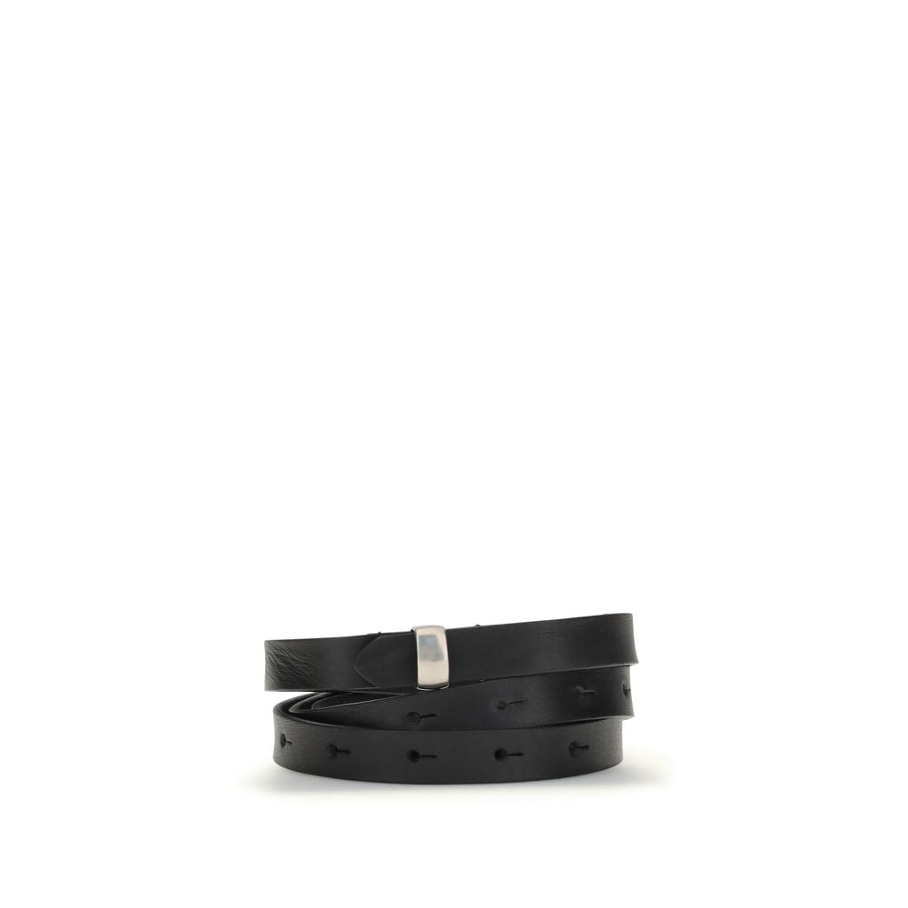 Undercover Black Leather Thin Belt - Zeiniez