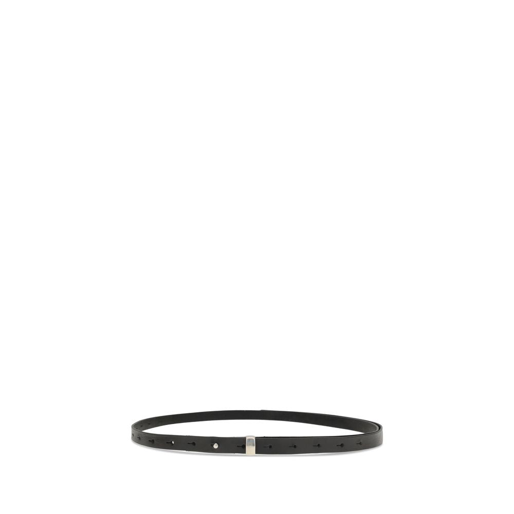 Undercover Black Leather Thin Belt - Zeiniez