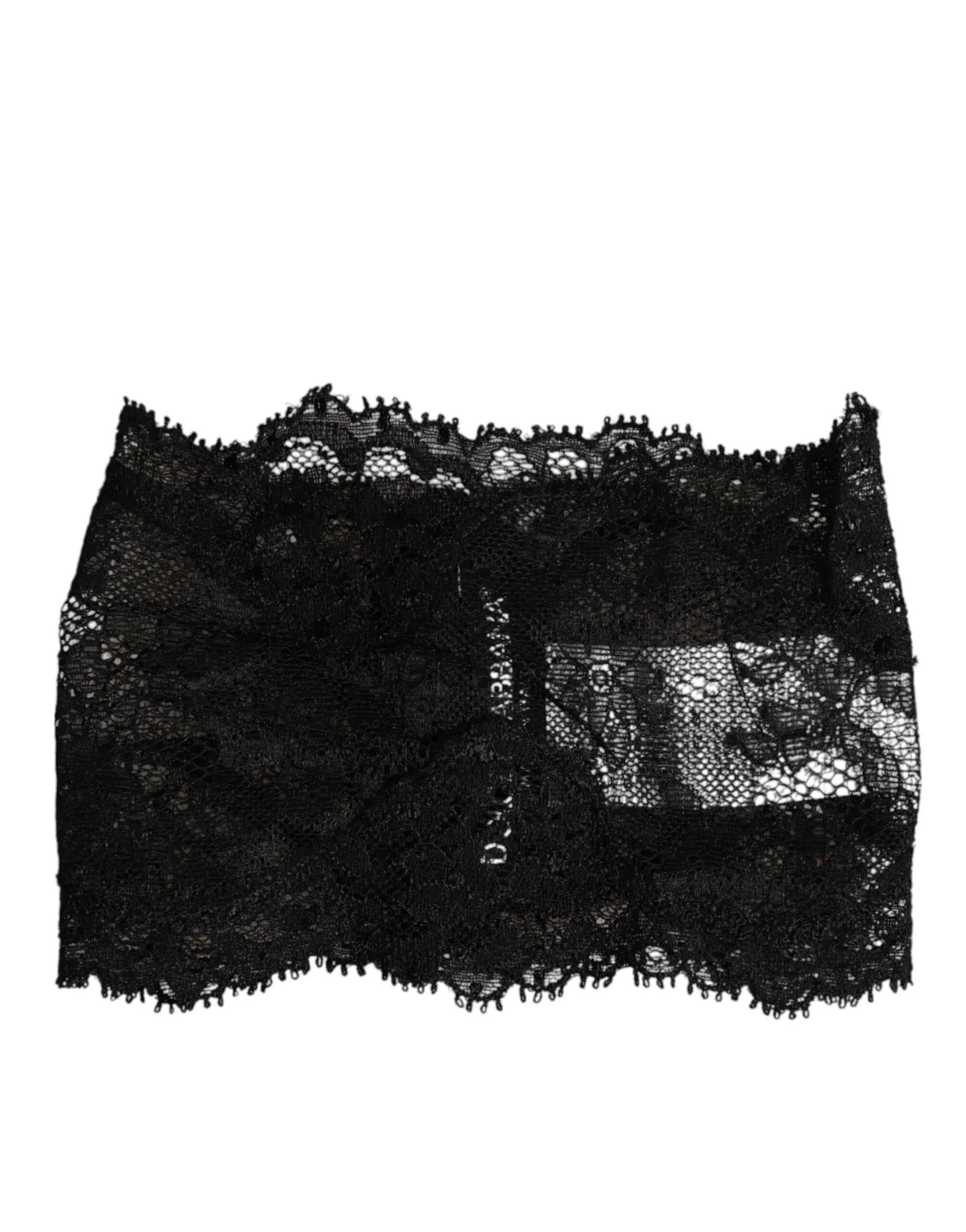 Dolce & Gabbana Black Lace Bandeau Bustier Top Sheer Stretch Underwear - Zeiniez