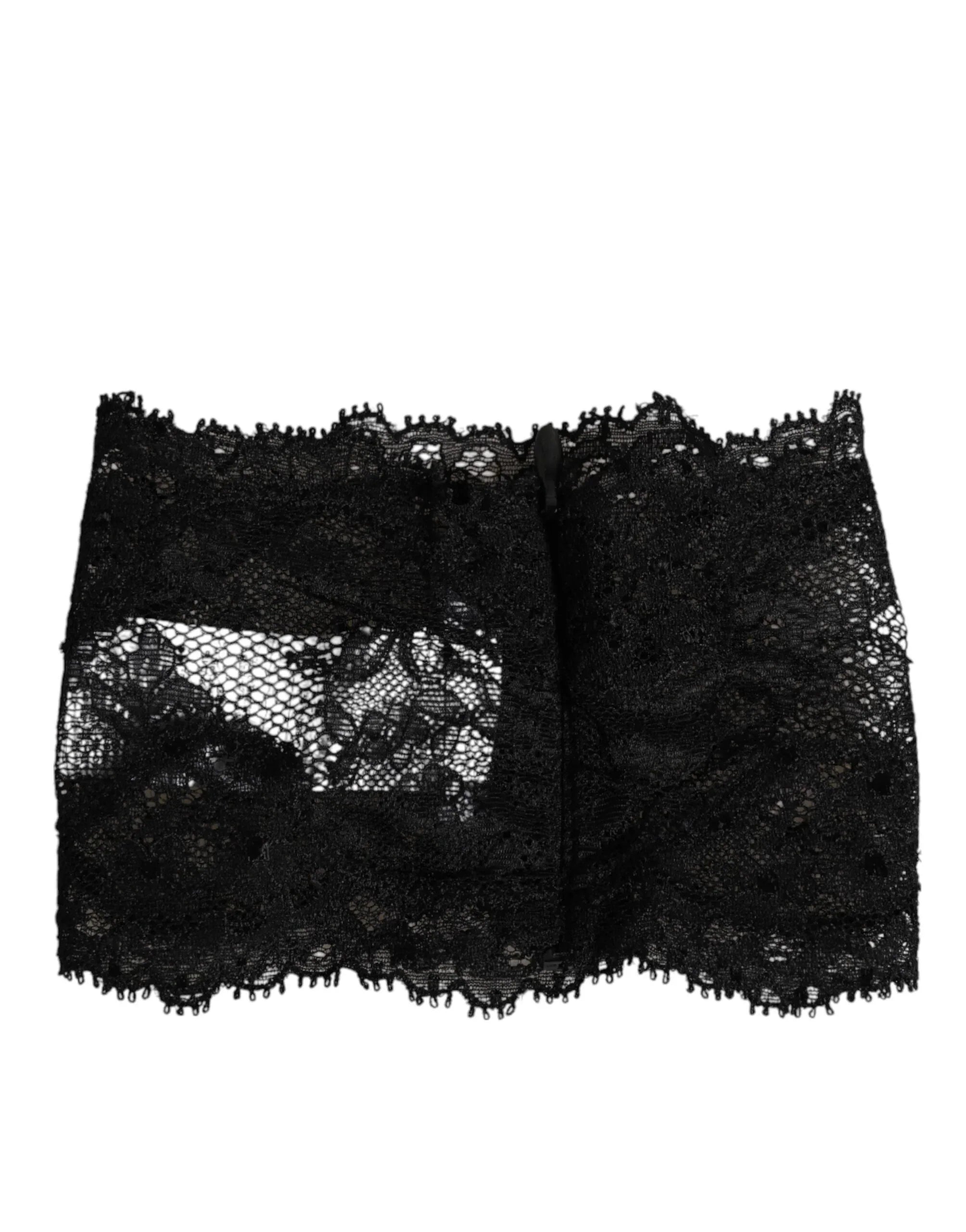 Dolce & Gabbana Black Lace Bandeau Bustier Top Sheer Stretch Underwear - Zeiniez