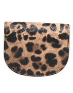 Dolce & Gabbana Brown Leopard Print Calf Leather Small Coin Purse Wallet - Zeiniez