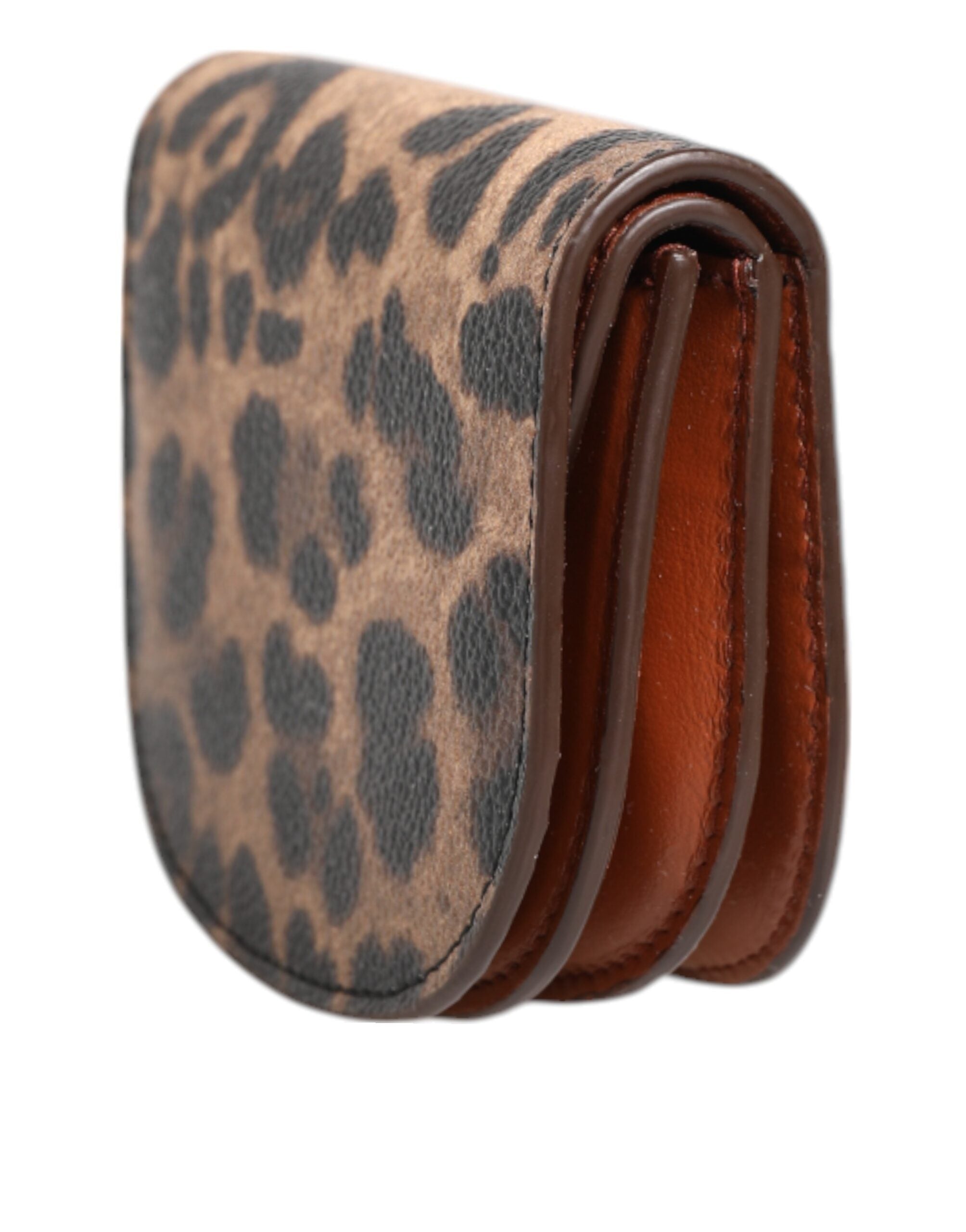 Dolce & Gabbana Brown Leopard Print Calf Leather Small Coin Purse Wallet - Zeiniez