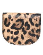 Dolce & Gabbana Brown Leopard Print Calf Leather Small Coin Purse Wallet - Zeiniez