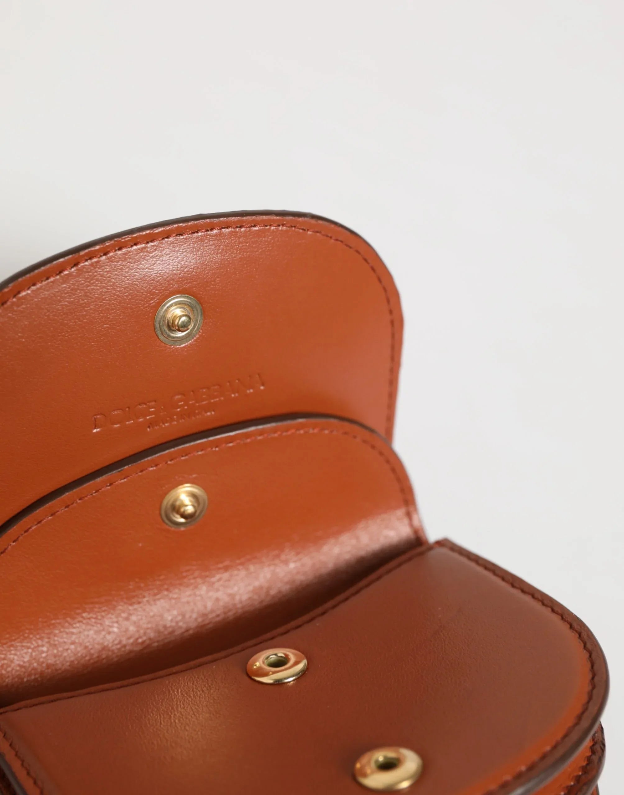 Dolce & Gabbana Brown Leopard Print Calf Leather Small Coin Purse Wallet - Zeiniez