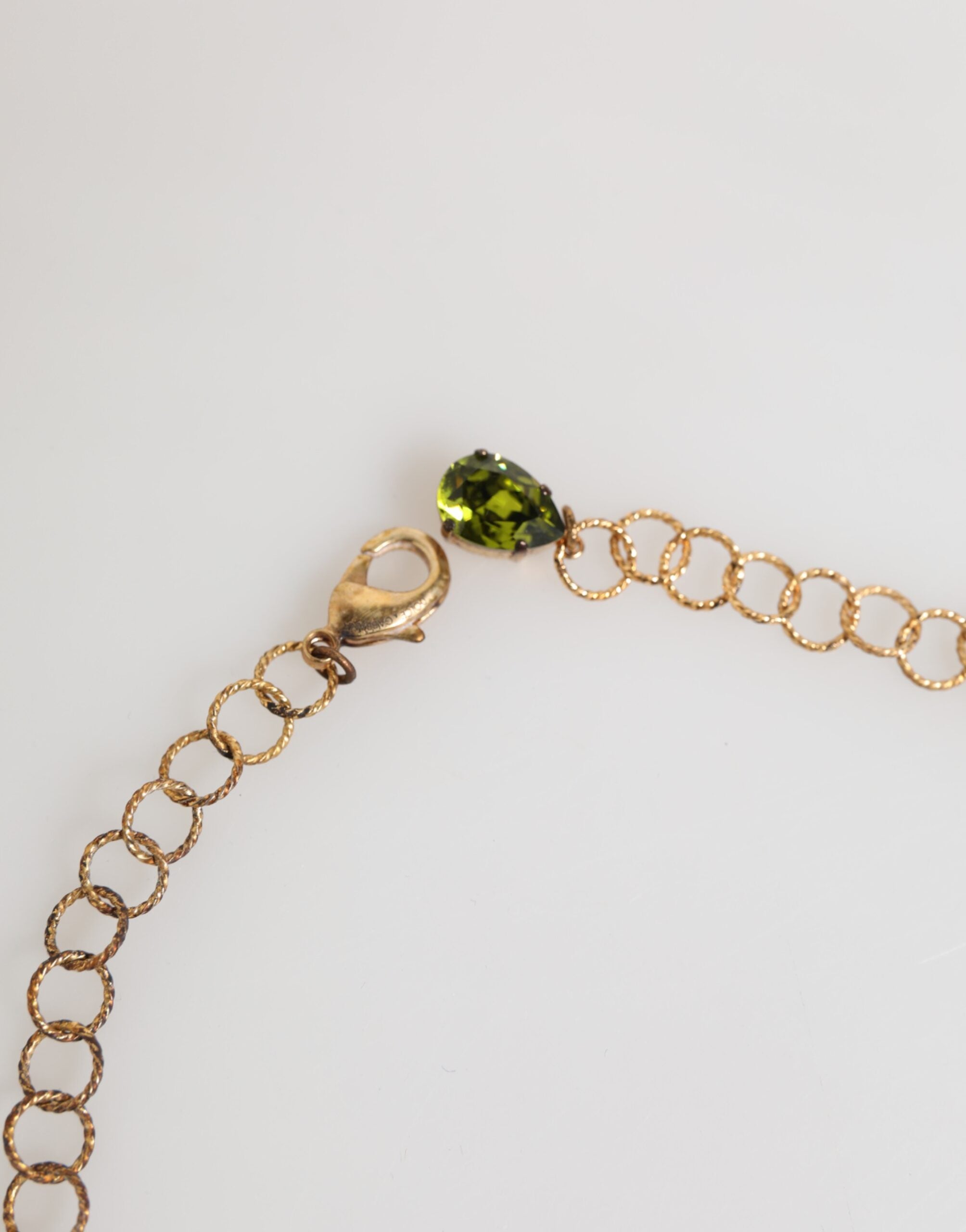 Dolce & Gabbana Red Rose Floral Crystal Embellished Statement Jewelry Necklace - Zeiniez