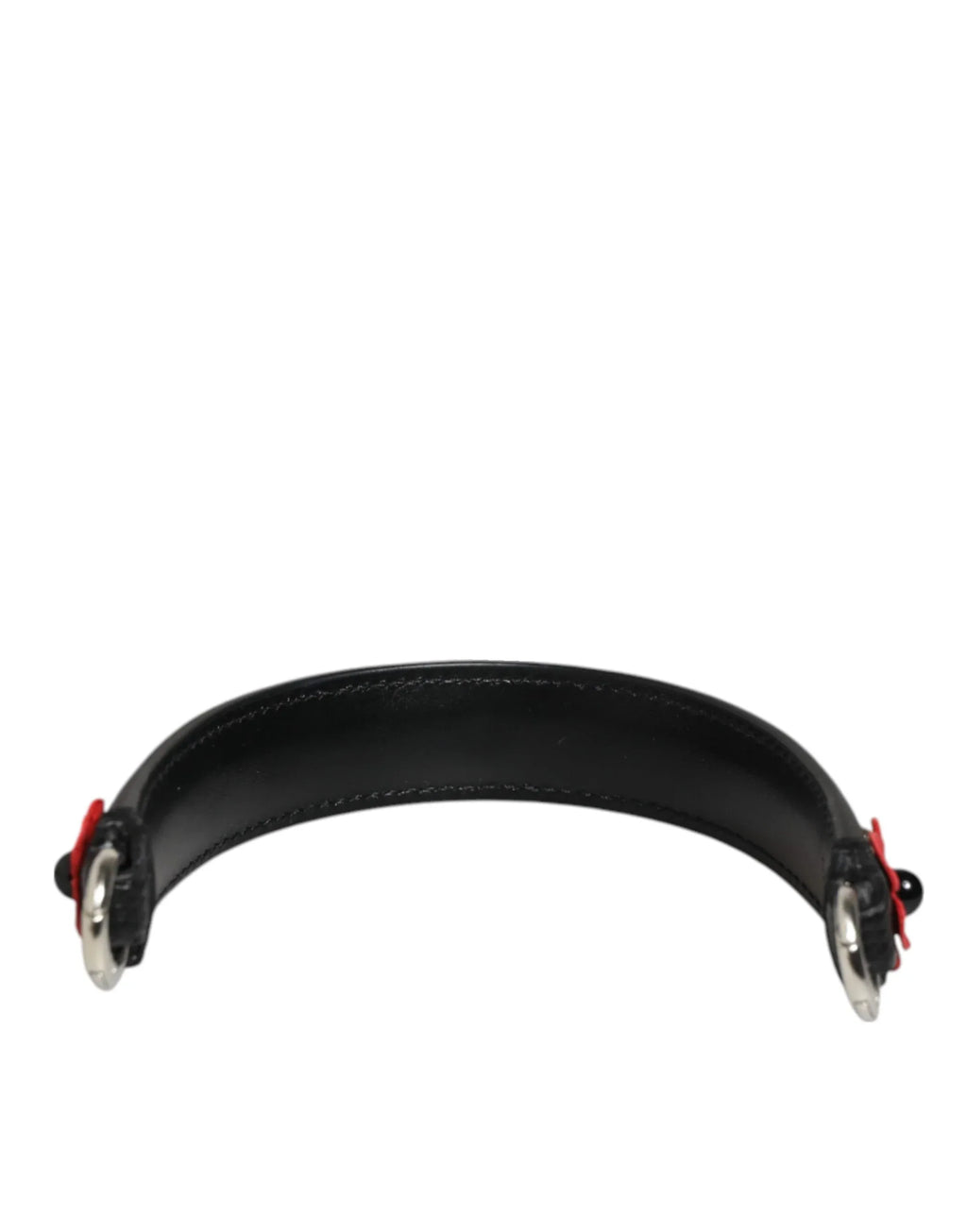 Dolce & Gabbana Black Embellished Leather Bag Handle Women Shoulder Strap - Zeiniez