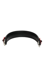 Dolce & Gabbana Black Embellished Leather Bag Handle Women Shoulder Strap - Zeiniez