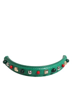 Dolce & Gabbana Green Embellished Leather Bag Handle Women Shoulder Strap - Zeiniez